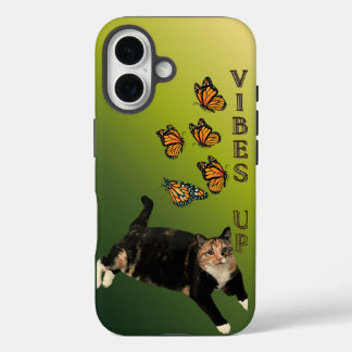Coques iPhone 16 Papillons Monarques Avec Chat Calico - VIBES UP