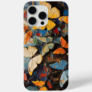 Coque iPhone 15 Pro Max Papillons Mouches Parmi La Peinture Nature Vibrant