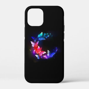 Case-Mate iPhone Case Papillons néon brillants de nuit sur fond noir