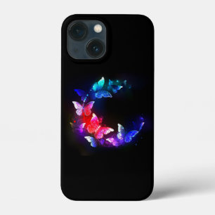 Case-Mate iPhone Case Papillons néon lumineux de nuit sur fond noir