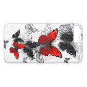 Coques Case-Mate iPhone Papillons noirs et rouges volants (Dos (Horizontal))
