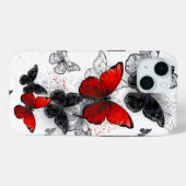 Coques Case-Mate iPhone Papillons noirs et rouges volants (Verso (horizontal))