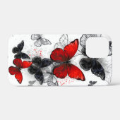 Coques Case-Mate iPhone Papillons noirs et rouges volants (Verso (horizontal))