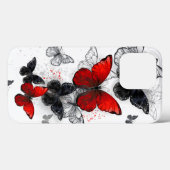 Coques Case-Mate iPhone Papillons noirs et rouges volants (Verso (horizontal))
