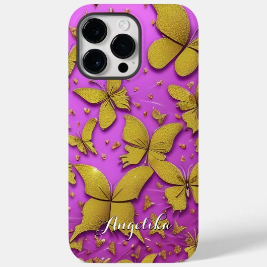Coques Case-Mate iPhone Papillons Parties scintillant or Arrière - plan ro (Verso)