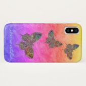 Coques Case-Mate iPhone Papillons Pastel Arc-en-ciel *Personnaliser* (Dos (Horizontal))