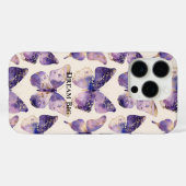 Coques Case-Mate iPhone Papillons Purple Gold (Verso (horizontal))
