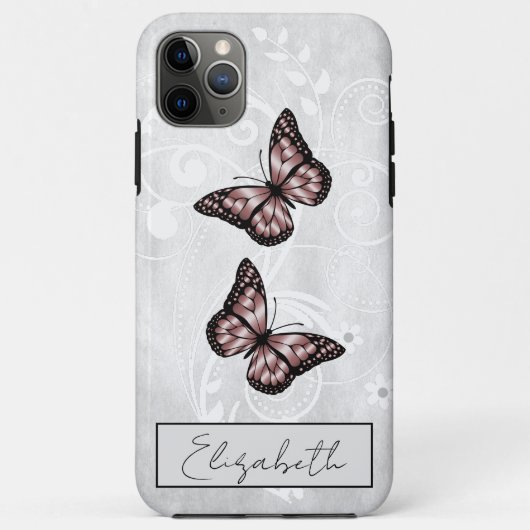Coques Case-Mate iPhone Papillons rose brillant (Dos)