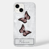 Coques Case-Mate iPhone Papillons rose brillant (Verso)