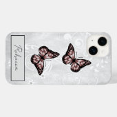 Coques Case-Mate iPhone Papillons rose brillant (Verso (horizontal))