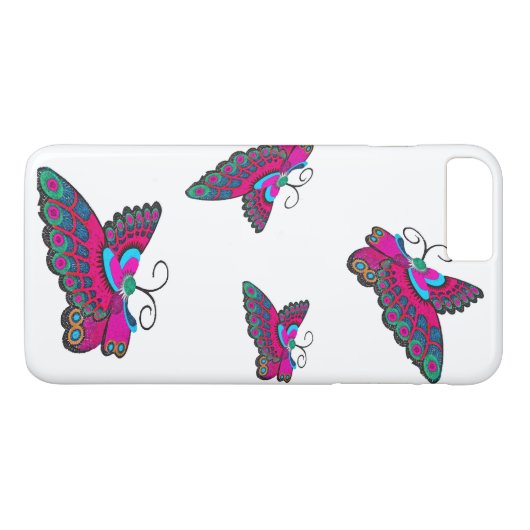 Coques Case-Mate iPhone Papillons roses (Dos (Horizontal))