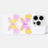 Coques Case-Mate iPhone Papillons roses et jaunes (Verso (horizontal))
