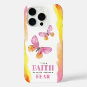 Coques iPhone 16 Pro Papillons roses Foi sur la peur