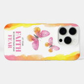 Coques Case-Mate iPhone Papillons roses Foi sur la peur (Verso (horizontal))