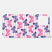 Coques Case-Mate iPhone Papillons roses mignons (Verso (horizontal))
