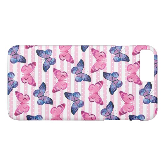 Coques Case-Mate iPhone Papillons roses mignons (Dos (Horizontal))