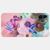 COQUES Case-Mate iPhone PAPILLONS, ROSES TEINTES DE TEAL ET FLEURS D'ANÉMO (Dos (Horizontal))
