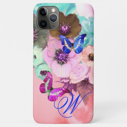 COQUES Case-Mate iPhone PAPILLONS, ROSES TEINTES DE TEAL ET FLEURS D'ANÉMO (Dos)