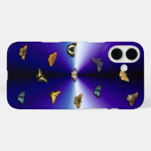 Coques Case-Mate iPhone Papillons sur arc-en-ciel violet (Verso (horizontal))