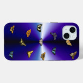 Coques Case-Mate iPhone Papillons sur arc-en-ciel violet (Verso (horizontal))