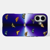 Coques Case-Mate iPhone Papillons sur arc-en-ciel violet (Verso (horizontal))