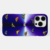 Coques Case-Mate iPhone Papillons sur arc-en-ciel violet (Verso (horizontal))