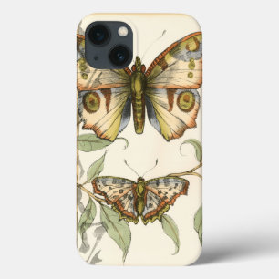 iPhone 13 Coque Papillons tandem au-dessus de feuille vert