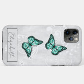 Coques Case-Mate iPhone Papillons Turquoises brillants (Dos (Horizontal))