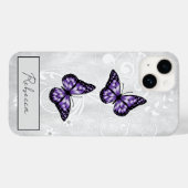 Coques Case-Mate iPhone Papillons violets brillants (Verso (horizontal))