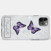 Coques Case-Mate iPhone Papillons violets brillants (Dos (Horizontal))