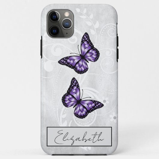 Coques Case-Mate iPhone Papillons violets brillants (Dos)