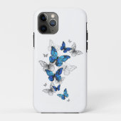 Coques Case-Mate iPhone Papillons volants bleus Morpho (Dos)