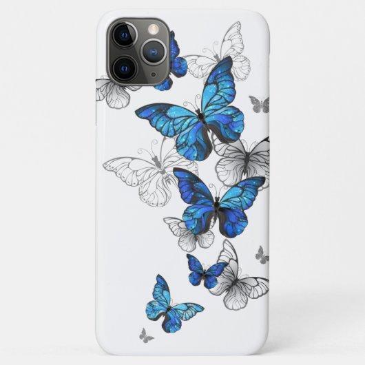 Coques Case-Mate iPhone Papillons volants bleus Morpho (Dos)
