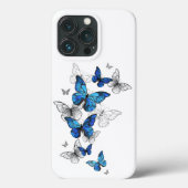 Coques Case-Mate iPhone Papillons volants bleus Morpho (Verso)