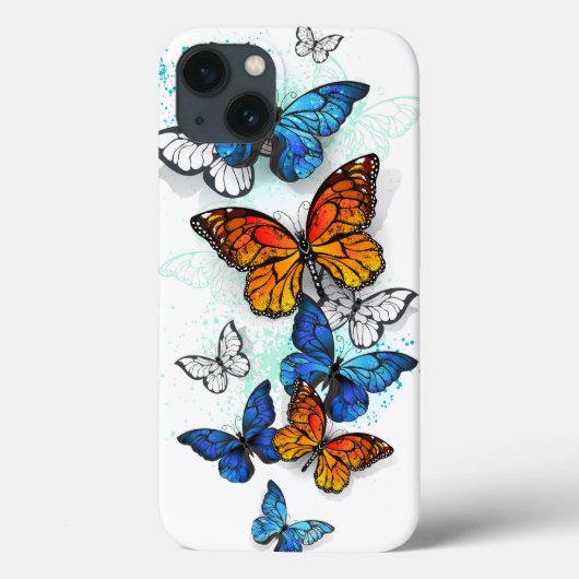 Coques Case-Mate iPhone Papillons volants Morpho et Monarch (Verso)