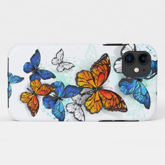 Coques Case-Mate iPhone Papillons volants Morpho et Monarch (Dos (Horizontal))
