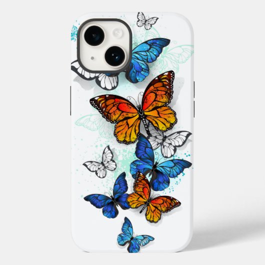 Coques Case-Mate iPhone Papillons volants Morpho et Monarch (Verso)