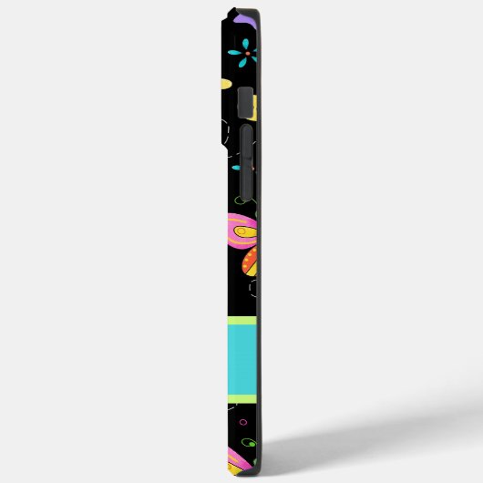 Coques Case-Mate iPhone Papillons Whimsy Nom noir Personnalisé (Verso / Gauche)