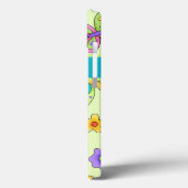 Coques Case-Mate iPhone Papillons Whimsy sur Green Custom Name (Verso / Gauche)