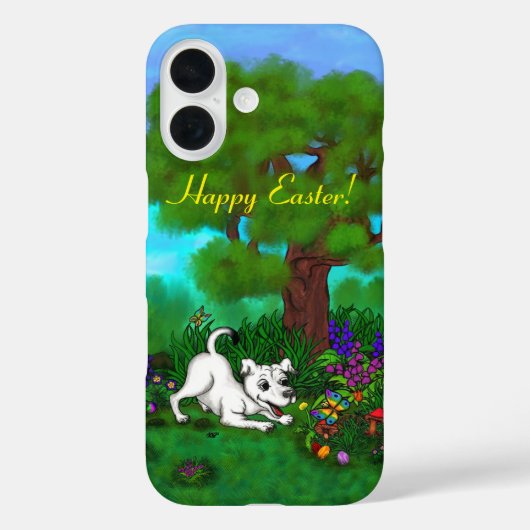 Coques Case-Mate iPhone Pâques - Chiot Capo et Papillon (Verso)