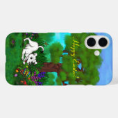 Coques Case-Mate iPhone Pâques - Chiot Capo et Papillon (Verso (horizontal))