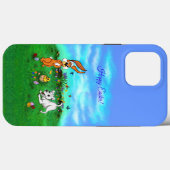 Coques Case-Mate iPhone Pâques - Chiot Capo Rabbit et Chick (Verso (horizontal))