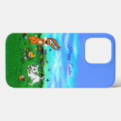 Coques Case-Mate iPhone Pâques - Chiot Capo Rabbit et Chick (Verso (horizontal))