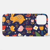 Coques Case-Mate iPhone Pâques du printemps : fleurs, collection de lapins (Verso (horizontal))