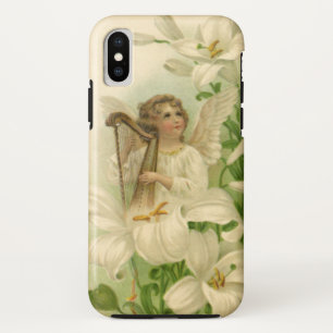 Coque Case-Mate Pour iPhone Pâques victorienne vintage, fleurs de lys et ange 