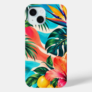 Coque Pour iPhone 15 Paradis de l'Hibiscus Tropical Art Botanique
