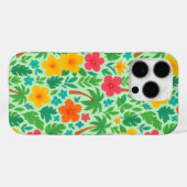 Coques Case-Mate iPhone Paradis tropical - Palm Feuilles & Hibiscus Motif (Verso (horizontal))