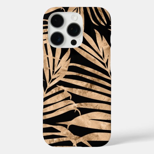 Coques Case-Mate iPhone Paradise Palm Hawaiian Tropical- Or et Noir (Verso)
