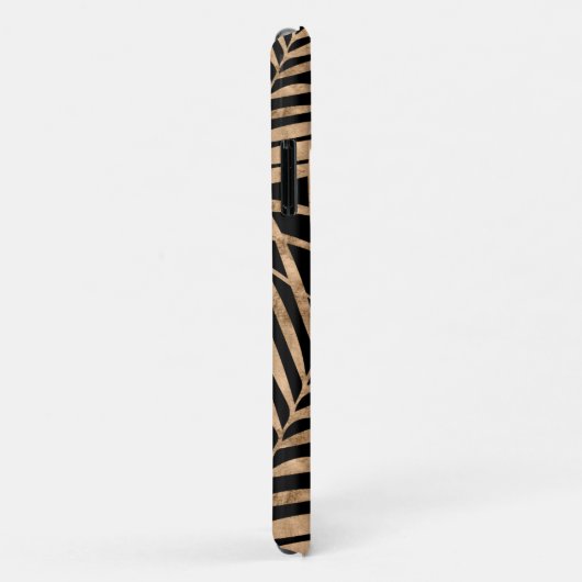 Coques Case-Mate iPhone Paradise Palm Hawaiian Tropical- Or & Noir (Dos/Droite)