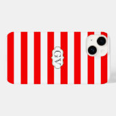Coques Case-Mate iPhone Paraphe fraise rouge et blanc rayé Initiales Monog (Verso (horizontal))